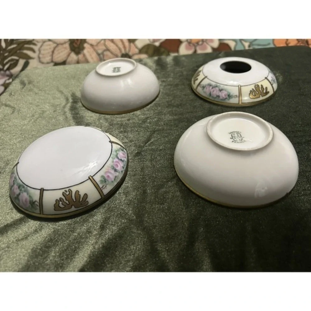 RARE 6-PC Vintage Limoges Vanity Hair Receiver Powder Cont. &‎ Pair Of Trays Wow